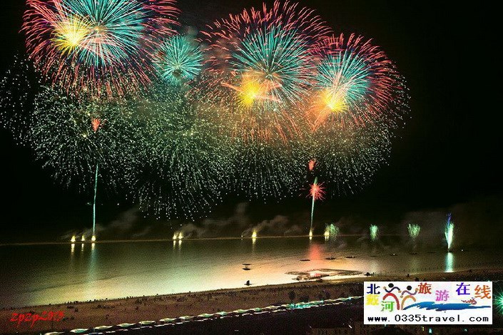 北戴河南戴河東戴河煙花焰火沙灘篝火晚會